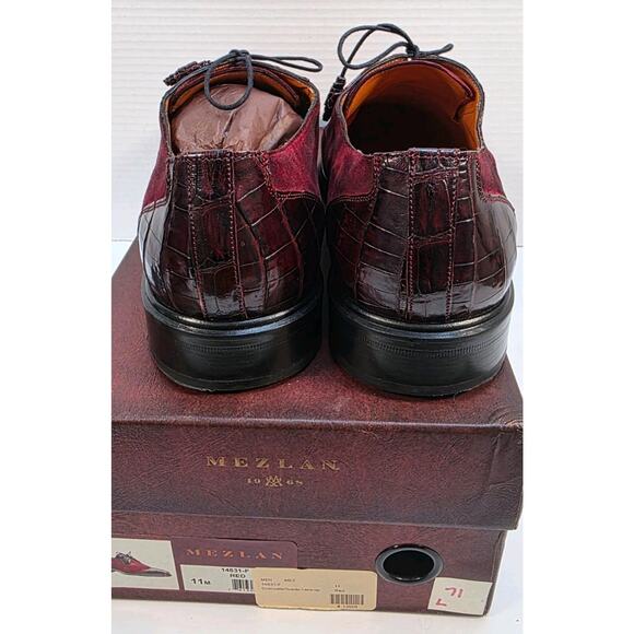 Mezlan Mens shoes size 11m Red Crocodile and Suede 14631-F - Picture 9 of 11